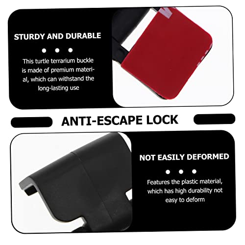 BESTonZON 4Pcs Reptile Tank Lock Buckle Secure Turtle Feeding Box Clips for Tanks Escape Prevention Glass Terrarium Accessories Safe Ventilated Design