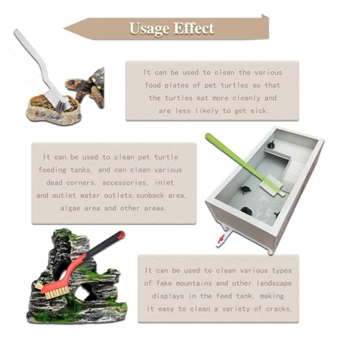 3 Pcs Turtle Cleaning Brush, Remove Aquatic Mud, Dirt, & Contaminants from Tortoises Shells, Promoting Shell Health, Aquarium Brush for Cleaning Turtle, Reptile Food Dish