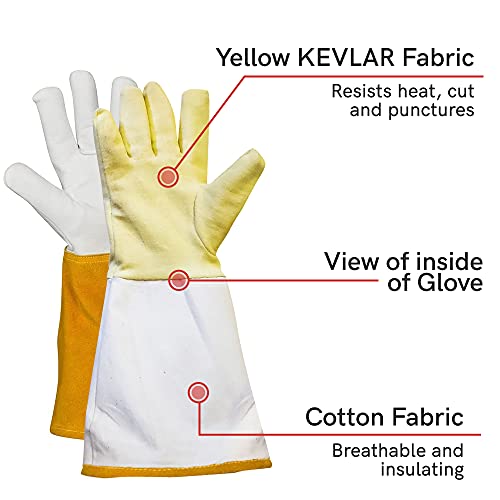 Suse's Kinder Animal Handling Gloves Leather Padding Dog,Cat Scratch,Bird Falcon Gloves Grabbing Reptile Squirrel Snake Bite - color: Yellow/White, size: X-Small