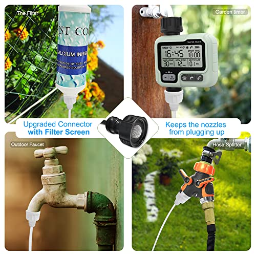 Mister System for Outside Patio, White Misting Kit for Backyard, 65Ft|20M. | Outdoor Cooling Mist for Outside Garden, Deck, Umbrella, Canopy, Pool, Porch,Greenhouse, Trampoline Sprinkler, Kids, Park - color: White, size: 65FT