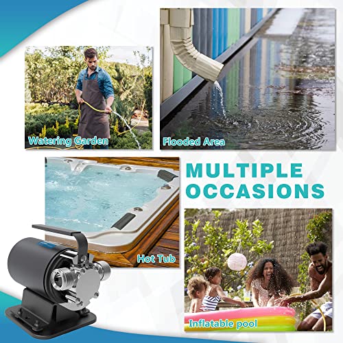 Portable Electric Utility Water Transfer Pump 1/10 HP with Suction Hose Kit, Low Suction Water Removal for Water Beds, Pools, Rain Barrel, Aquariums, RV - style: 115V AC