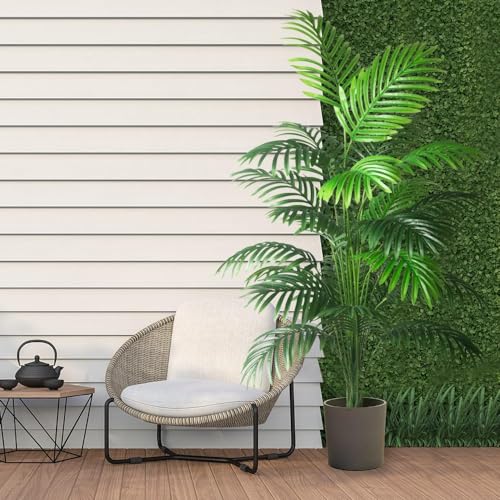 4ft 2pcs Large Artificial Plants Fake Palm Tree Tropical Palm Leaves Faux Palm Plants Tall Tree Indoor Real Touch Plastic Monstera Leaves for Home Garden Outdoor Office Decor (4ft/125cm-2pcs)