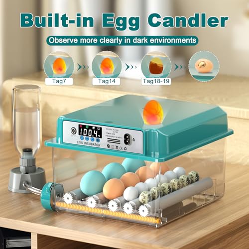 16 Eggs Incubators for Hatching Eggs, Egg Incubator with Automatic Egg Turning and Temperature Control, Chicken Egg Incubators with Egg Candler for Duck Goose Pigeon Quail - size: 16 Egg