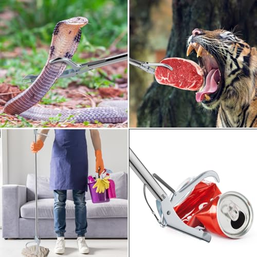 47" Extra Heavy Duty Snake Tongs Reptile Grabber Catcher | Wide Jaw Handling Tool for Outdoor, Garden, and Emergency Use - size: 47 Inch