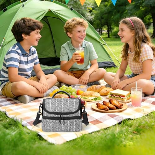 Emelivor Snake Insulated Lunch Bag Tote Container for Adult | 8L Double Deck,Large Lunch Box with Shoulder Strap,Thermal Meal Prep Cooler,Suitable for School Work Picnic Office Travel