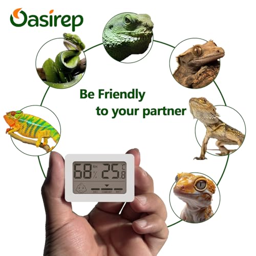 Reptile Thermometer Hygrometer with Climate Comfort Indicator, Fast Accurate LCD Digital Temperature & Humidity Monitor for Terrarium, Bearded Dragon, Gecko, Snake Tank - size: KD40-White