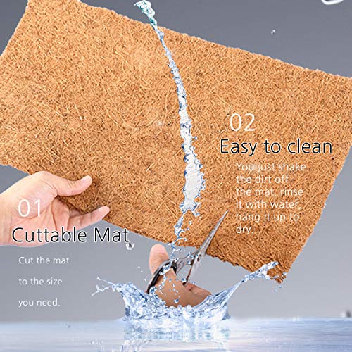Reptile Carpet Coconut Fiber, 36" x 18" Reptile Terrarium Substrate Liner, Tortoise Bedding Carpet Mat Supplies for Pet Lizard, Chameleon, Bearded Dragon, Leopard Gecko, Iguana