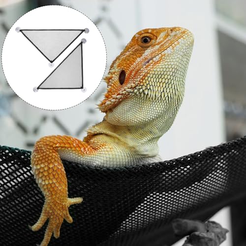 Reptile Hammock 2 Pcs Bearded Dragon Hammocks Mesh Breathable Reptile Hammock for Lizard, Leopard Geckos, Ball Python, Geckos, Anoles, Snakes, Chameleon, Black