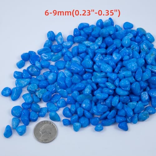 Colored Aquarium Gravel,Colorful Pea Gravel,Garden Rocks,Decorative Stones Rocks for Fish Tank,Aquarium,Fairy Garden Decor,Planters,Vase Fillers,Landscaping,1 Pound (Sky Blue, 6-9mm) - color: Sky Blue, size: 6-9mm