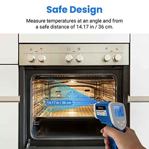Etekcity Infrared Thermometer Laser Temperature Gun, -58ยฐF~1130ยฐF, Blue | Cooking, Pizza Oven, BBQ, Meat, Kitchen, Reptile, HVAC, Adjustable Emissivity, MAX Display, High Temperature - color: Arctic Blue, style: Advanced