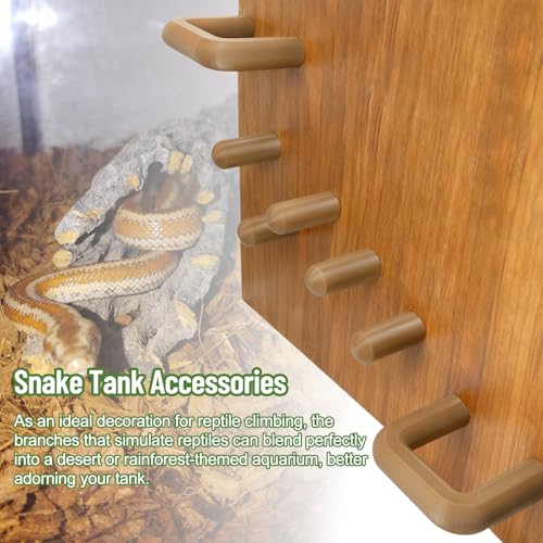 8PCS Pet Snake Climbing Stick Branch,Snake Enclosure Accessories,Snakes Terrarium Habitat Decoration for Ball Python,Cornsnakes,Garter Snakes (Screws)