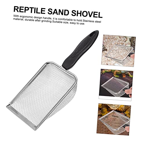 KESYOO Reptile Shovel Substrate Scoop for Tortoise Lizard Snake Scorpion Stainless Steel Sieve Easy Cleaning