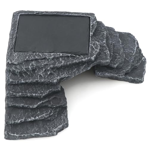 AQUA KT Reptile Basking Platform with Climbing Ramp Ledge Turtle Dock Resting Rock for Bearded Dragon Leopard Crested Gecko Lizard Hide Cave Amphibian Decoration - color: Platform