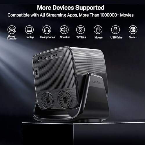 2000 ANSI Google TV-Licensed Projector, 4K/8K Input Support, Dual 36W Dolby | Native 1080P Projector with WiFi and Bluetooth, Voice Remote, AI Auto Focus, 125% sRGB, HDR10, 90° Stand, 200" Display X5 Pro