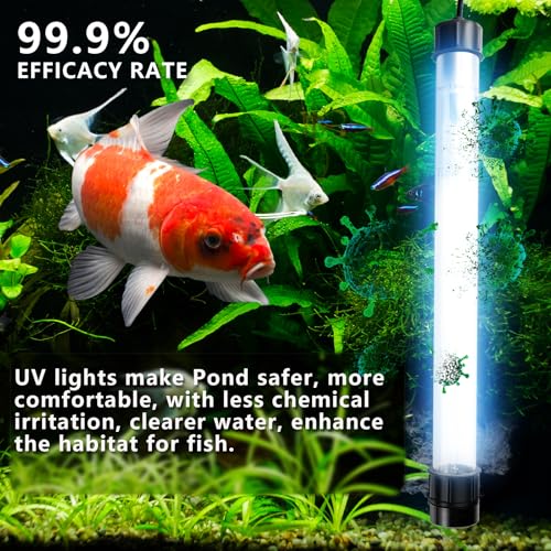 55W Pond UV Light for 500-5000 Gallon, Aquarium UV Light, UV Water Clarifier for Pond, Cold Plunge, Koi Pond, Aquarium, Swimming Pool and Fish Tank for Algae Control - color: 55W for 5000 Gallon