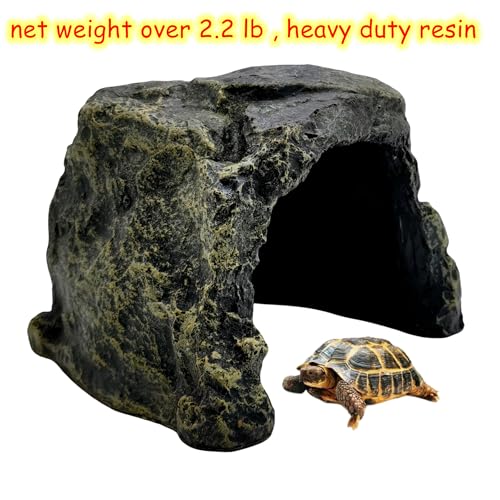 M2cbridge Aquarium Fish Hide Cave Reptile Terrarium Habitat Decor Rock | Natural colors careful craft, perfect resting spot, solid and sturdy - style: Rustic
