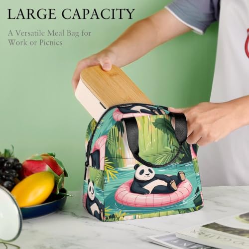Funny Panda Lunch Bag for Women Men | Insulated Lunch Box Leakproof Food Meal Containers Reusable Foldable 6L Capacity Lunch Tote Bags for Work Picnic Travel - color: Style 4