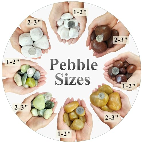 FANTIAN 10 lbs Polished River Rocks, 2-3 Inch Large Pebbles for Plants, Decorative Stones for Succulent, Landscaping, Vases, Crafting and Garden - color: Jade, size: 10 lbs, 2-3 Inch