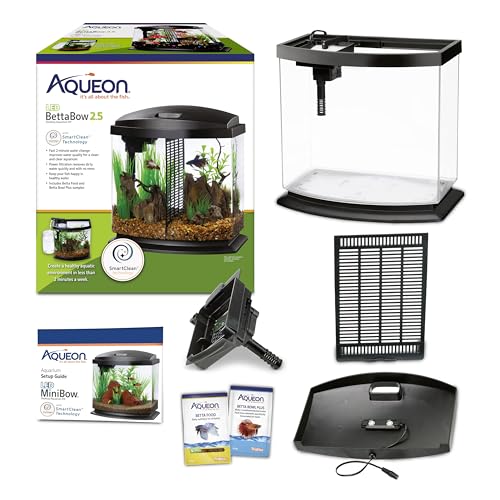 Aqueon 00800198: Aquarium Kit BettaBow Led Blk 2.5G
