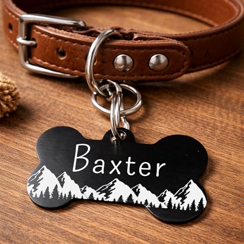 Stainless Steel Pet ID Tag Dog Name Tags Personalized Front and Back Engraving, Customized Dog Tags and Cat Tags, Optional Engraved on Both Sides, Custom Your Own, Small - color: ..Custom-your-own, size: Small