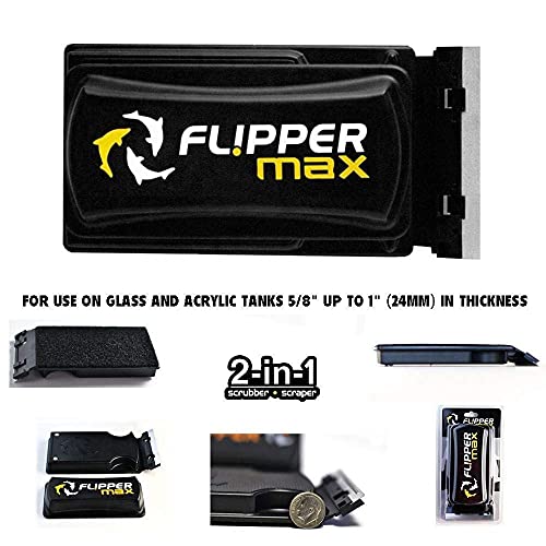 Flipper Cleaner - 2-in-1 Magnetic Aquarium Glass Cleaner - Fish Tank Cleaner - Scrubber & Scraper Aquarium Cleaning Tools – Fish Tank Cleaner MAX