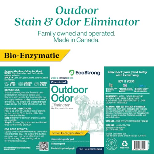 Outdoor Odor Eliminator | Outside Dog Urine Enzyme Cleaner – Powerful Pet, Cat, Animal Scent Deodorizer | Professional Strength for Yard, Turf, Kennels, Patios, Decks (10-2oz Shots with Halo Sprayer) - style: 10-2oz Shots with Halo Sprayer