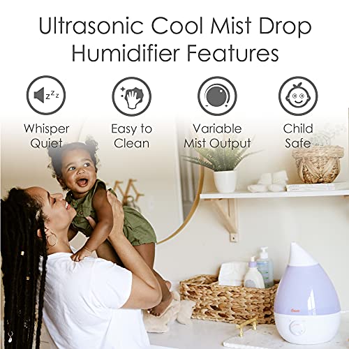 Crane Ultrasonic Cool Mist Humidifier for Bedroom, Baby Nursery, Kids Room, Plants, or Office, Large 1 Gallon Tank, Filter Optional, White - color: White