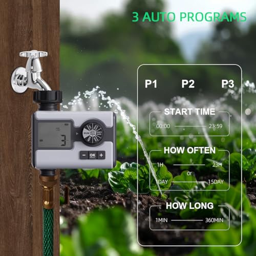 Garden Sprinkler Water Timer Manual Automatic System Irrigation1 Outlet | with Rain Delay,Manual, Automatic Watering System Irrigation Timer for Lawn,Yard,Pool - style: 1 outlet