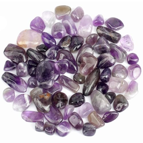 ZenQ 1 lb Crystal Chips, Tumbled Stone Chips for Crafts | Polished, Undrilled Gemstones for Resin Art, Vase Filler, Plant Decor, Candle Making, and DIY Projects - color: Amethyst 0.2"- 0.6"