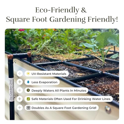 Garden Grid 2x6 | Garden Watering System for Raised Beds | Pre-Assembled | 1-Min Setup Garden Irrigation Kit; Full-Coverage, No Dry Spots; USA-Made; Lasts Years Longer Than Drip Irrigation, 22.5x66" - size: 2x6, style: Standard