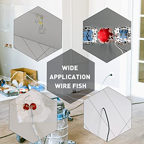 50 FT Wire Fishing Kit Fiberglass Connectable Fish Tape Wire Puller Cable Pulling Pull Push Kit With Hook In Transparent Tube, Green - color: green