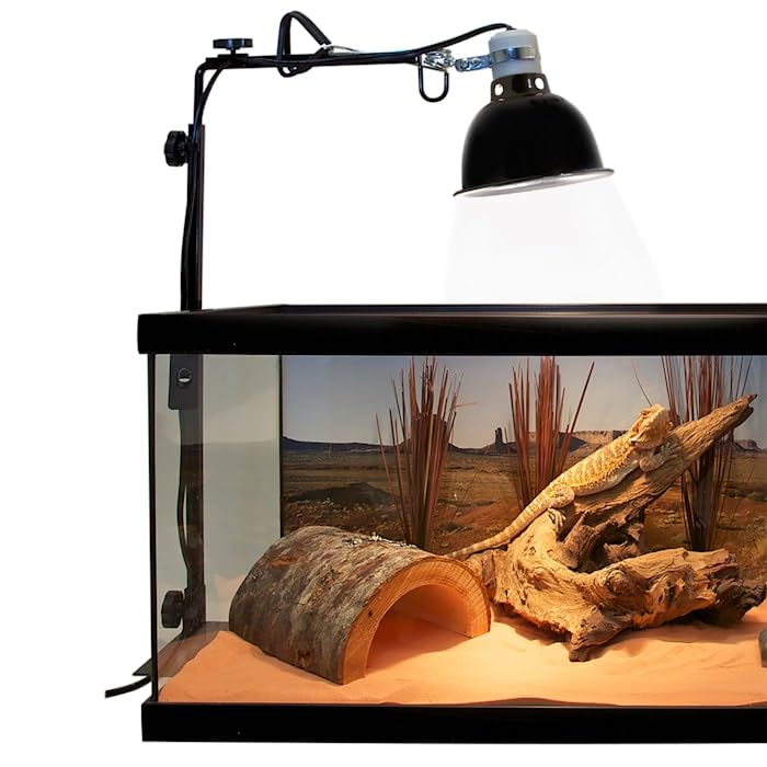 Zoo Med Deluxe Porcelain Clamp Lamp with 5.5-Inch Dome, Black - size: 5.5 Inch (Pack of 1)