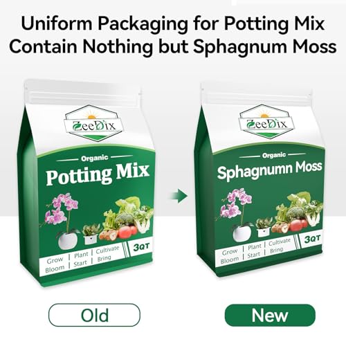 3QT Natural Sphagnum Moss for Plants, Orchid Moss Potting Mix for Repotting, High Water Retention, Help with Maintain Humidity, Plant Moss for Gardening, Hanging Baskets, Reptile Bedding - color: 3 Quart