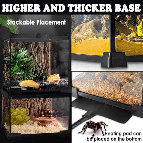 BNOSDM Reptile Tank,8" x 8" x 6" Mini Reptiles Terrarium,Full View Young Lizard Glass Tank,Small Amphibians Habitat Enclosure Cage for Tarantula,Frog,Hermit Crab,Isopods,Insects Breeding Box