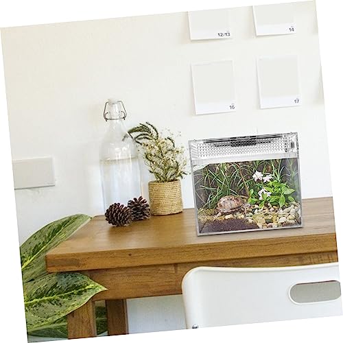 Breathable Reptile Feeding Box Lightweight Breeding Container with Ventilation for Safe Transport of Geckos Snakes and Small Pets
