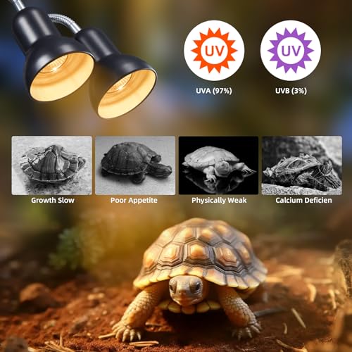 50W Reptile Heat Lamp Bulbs - UVA UVB Bulbs- Light Turtle Heat Lamp for Reptiles and Amphibian Tanks, Terrariums and Cages - 110V Turtle Reptile Heat Bulbs with E26 Screw Cap Base 2-Pack - color: 50w Heat Bulb - 2 Pack