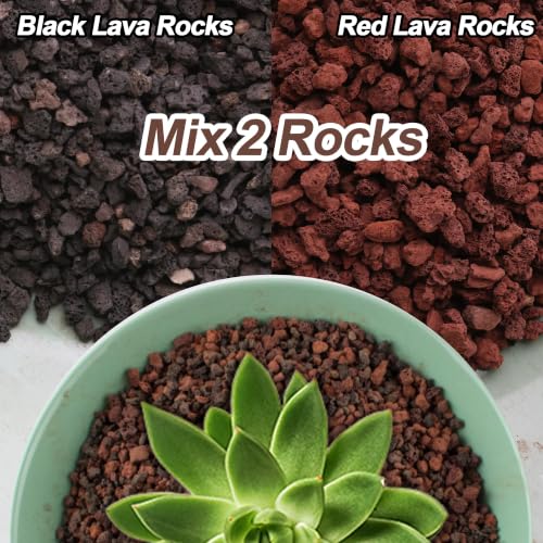 CJGQ 45lb Mix Lava Rocks for Plants - Horticultural Volcanic Rock Gravel for Landscaping - color: Mix Lava, size: 45lb