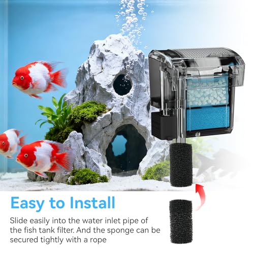 Prefilter Sponge for Fluval AC20/AC30/AC50 Filter, Aquarium Intake Sponges | Edge Prefilter Sponge Intake Strainer Cover for Freshwater Saltwater Aquariums Small Fish Shrimp Fry Fish, 6 pcs