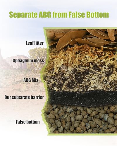 3Pcs 18"x18"Reptile Terrarium Substrate Barriers, Reptile Tank Accessories, Bioactive Terrarium Supplies for Frogs, Tarantula, Newts, Salamanders, Geckos, Skinks, Lizards, Snakes