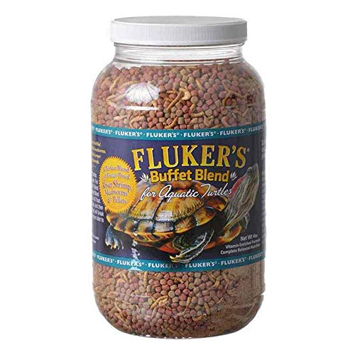 Fluker's Buffet Blend Aquatic Formula, Turtle Food with Freeze, Dried Shrimp, Mealworms, and Vitamin Enriched Pellets, 4 lbs.