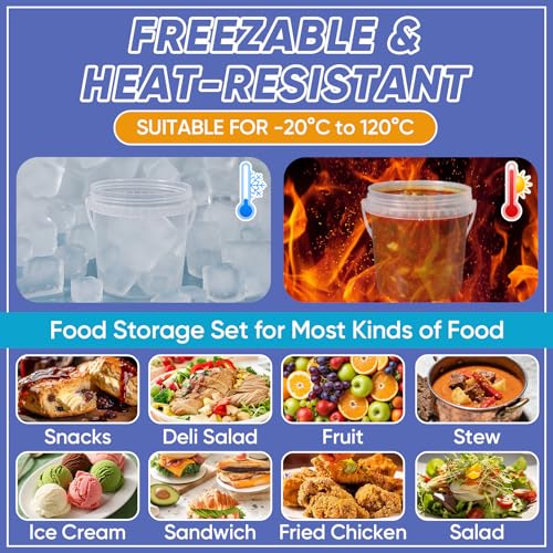 4Pack 34oz Clear Bucket with Lids - Plastic Food Storage Containers, Airtight Screw-On Lids - Freezer Safe Ice Cream Bucekts, Food Grade Reusable Containers for Kitchen - color: Transparent, size: 34OZ
