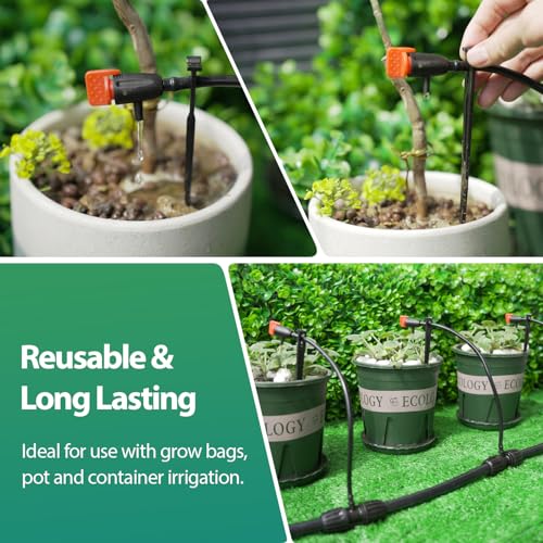 RedChili Drip Irrigation Inline Dripper for 1/4" Drip Irrigation Tubing, 35 Pieces Adjustable Drip Emitters Micro Drippers for Drip Irrigation Gardening System Maintain Constant Flow - size: Irrigation Dripper