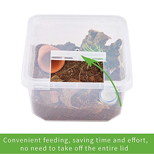 Critter Keeper,Mini Insect Carrier, Portable, Ventilated, Enough Viewing Space, with 5 Accessories, Suitable for Spiders, Geckos, Cockroaches, Snails, Hermit Crabs(Flowerpot)