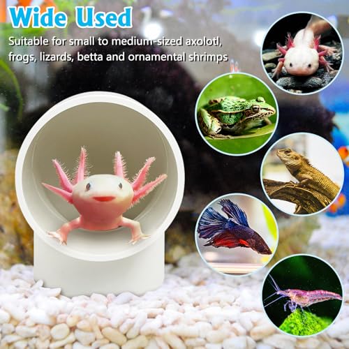 Hamiledyi Axolotl Hideout Tube Set Resting Tunnel for Aquarium Axolotl Cave Hideout Fish Tank Accessories Habitat Shelter for Turtle Betta Fish Lizard and Other Small Reptiles and Amphibians