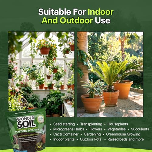 | Organic Potting Soil | 12 QUARTS of Ready to Plant Coco Coir Fully Loaded with Nutrients | 3 LBS Bag Expands to 12 Quarts of Indoor Outdoor Soil | Incl Worm Castings, Perlite