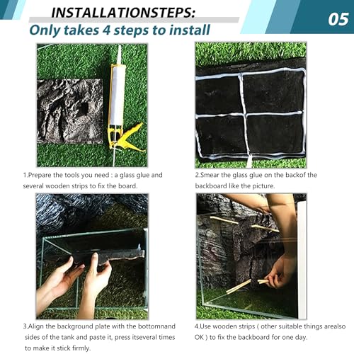 17.7x11.8in Rock Terrarium Background,3D Reptile Tank Background Board,Amphibian Stereo Backdrop Wall,Lizard Snake Gecko Spider Turtle Fish pet silo Background Decorative Panel(Blue) - color: Blue-17.7"*11.8"(1pcs)