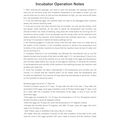 Automatic Eggs Incubator, Large Incubators for Hatching Eggs | Automatic Egg Turning & Temperature Control, Poultry Hatcher Machine for Chicken Duck Goose Quail Bird (192 Eggs)