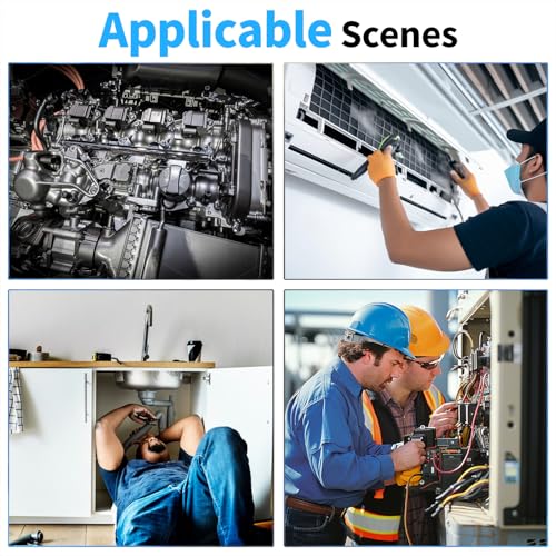 Endoscope Camera with Light 1920P HD Dual-Lens Borescope with 8 LED Lights, IP67 Waterproof Snake Sewer Tools 4.3" Inspection Camera,16.4ft Semi-Rigid Drain Endoscope (16.4FT Dual Lens-Blue) - size: 16.4FT Dual Lens-Blue