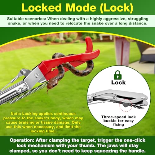 Loyala 60" Snake Grabber Tool Snake Tongs Snake Catcher Stainless Steel