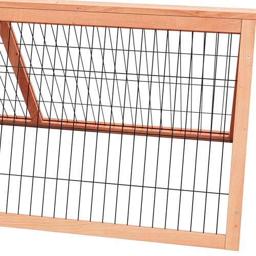 Large Tortoise Habitat House Turtle Hidden Enclosure Indoor Outdoor | Wooden Triangle Reptile Lounge, Ventilating Wire Fence, Fits Small Animals - color: Wood1